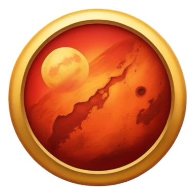 Mars with red and gold colors, Red Rising theme sticker