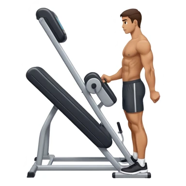 side-view of guy using calf-raise machine sticker