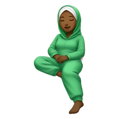 Black Hijabi sleeping in green pyjamas sticker