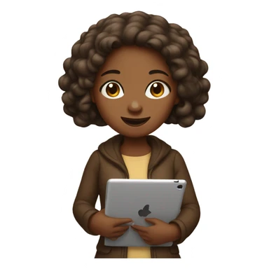 Browni girl with iPad  sticker