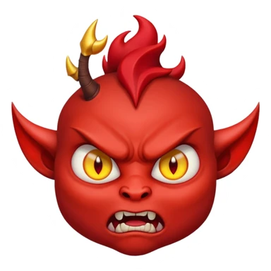 angry baby devil face sticker