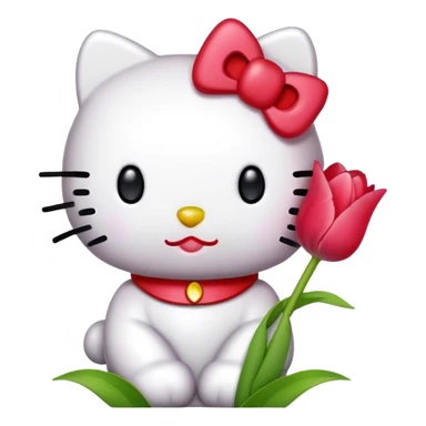 Hello kitty con tulipán  sticker