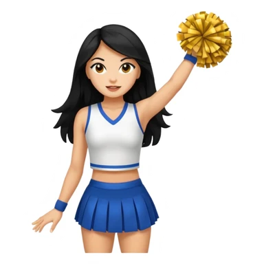 cheerleader full body with long black hair sticker