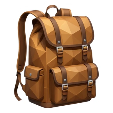 backpack brown emoji low poly  sticker