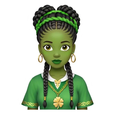 Black woman with braids st Patrick’s day sticker