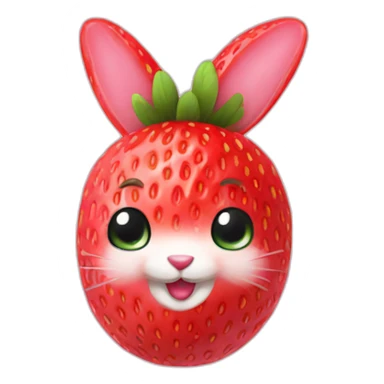 Strawberry bunny sticker