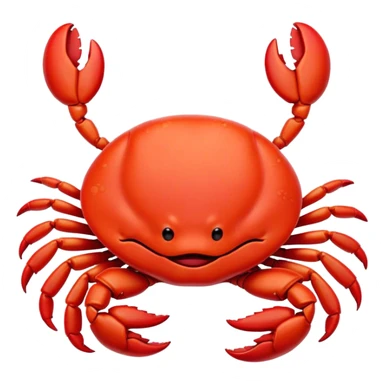 Meme-Worthy Cute Sleeping Red Crab Portrait Emoji, Head resting peacefully with a contented smile, showcasing a robust, vivid scarlet carapace and softly closed eyes in serene slumber, Simplified yet adorably endearing features, highly detailed, glowing with a soft, drowsy ocean light, high shine, relaxed and utterly lovable, stylized with an air of playful laziness, soft glowing outline, capturing the essence of a sleeping red crab that feels destined to become the next viral icon of adorable rest! sticker