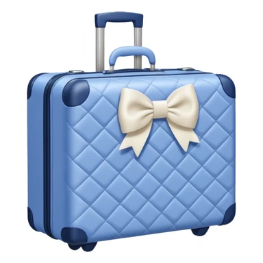 Periwinkle quilted luggage with white bow  sticker