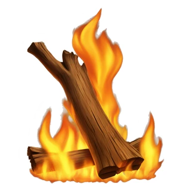 Wood on fire sticker