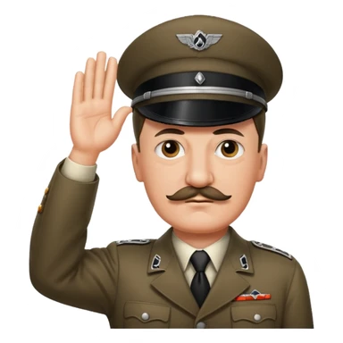 Hitler saluting nazi and smaller mustache  sticker