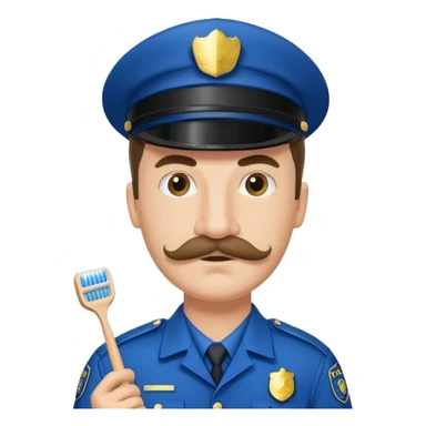 policeman with toothbrush moustache sticker