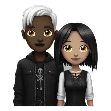 Goth girl and Boy sticker