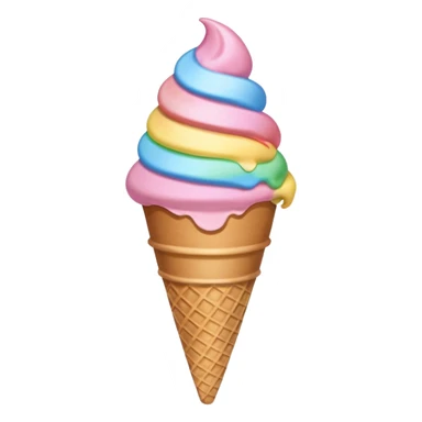ice cream cone with pastel pink scoop and rainbow sprinkles sticker