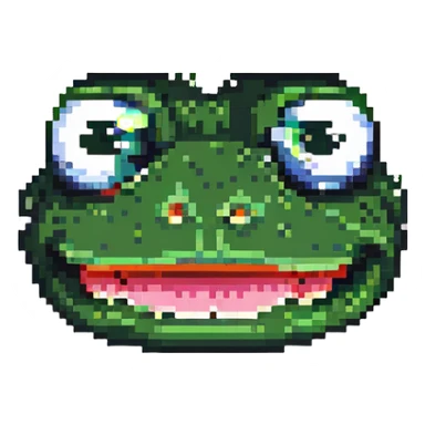 pepe the frog with wild eyes and tongue out sticker