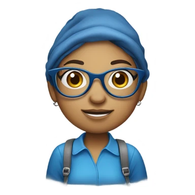 girl toad with clear glasses blue bag sticker