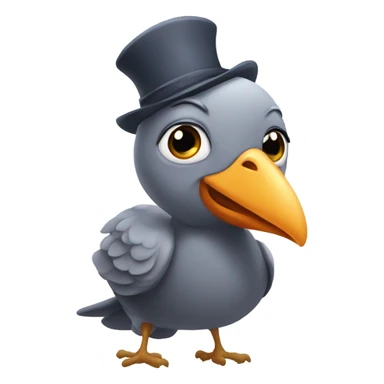 bird with a pigeon hat sticker