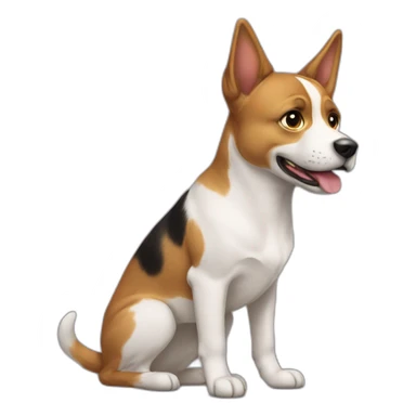 Chat sur un chien sticker