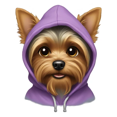 Yorkie dog wearing a hoodie  sticker