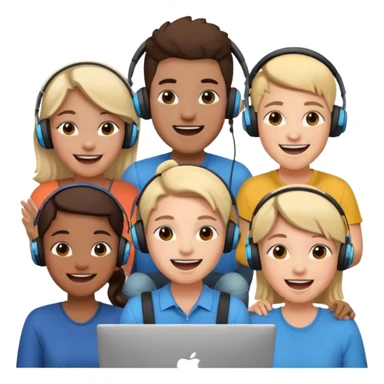 Personas reunidas charlando entre amigos en videoconferencia sticker