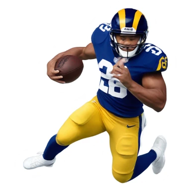Saquon Barkley backwards jumping over the LA Rams mascot  sticker
