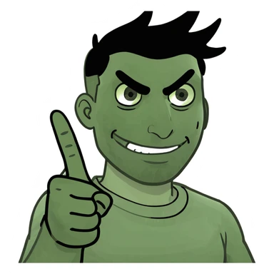 Cool guy holding up middle finger  sticker