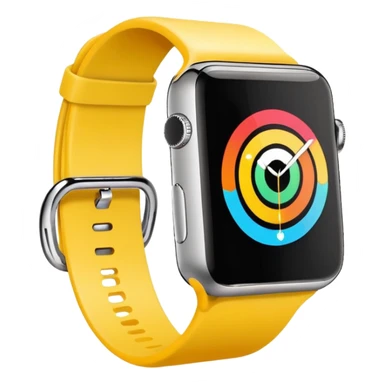 a colourful apple watch with fitness rings in the style of an ios emoji  sticker