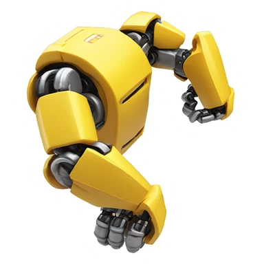 Flexing yellow robotic bicep with shocks and circuits that’s attached to the forearm sticker