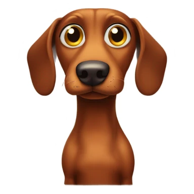 Brown wiener dog with soulful eyes looking like he’s scheming  sticker