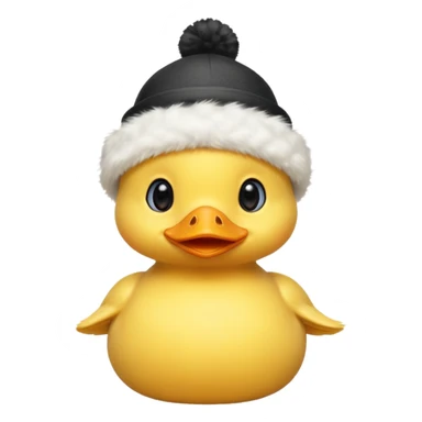 cute baby yellow duck with small hat sticker