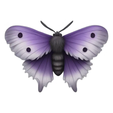 Black, purple and grey fluffy moth sticker