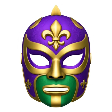 Louisiana themed luchador mask with fleur-de-lis and Mardi Gras colors sticker