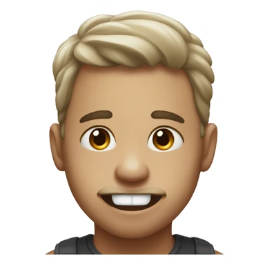 person looking up with their tongue sticking out sticker