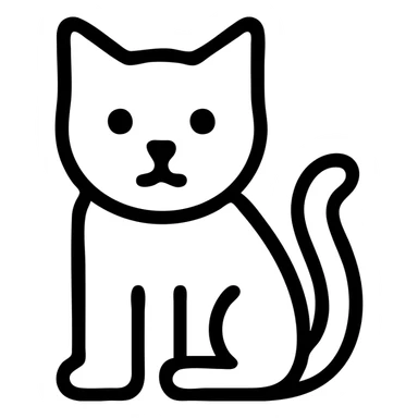minimalist cat icon, clean lines sticker