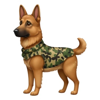 German shepherd wearing camo full body sticker