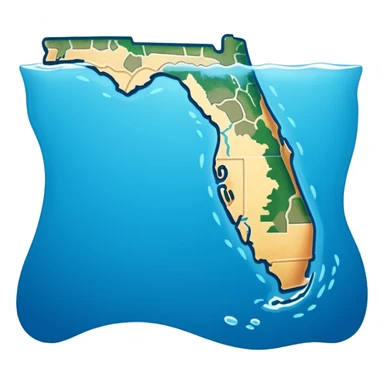 State of Florida half in water  sticker