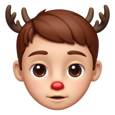 Rudolph cute face emoji for slack simple with hair, like the first one of that most recent message sticker