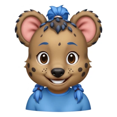 hyena with blue pigtail buns sticker