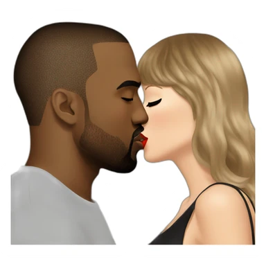 taylor swift and kanye west kissing sticker