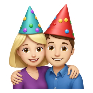 Couple hugs on photobooths sticker