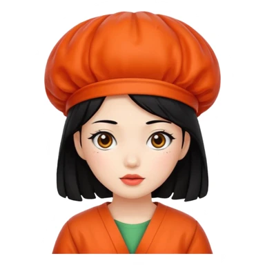 Wearing kimchi girl with black hair sticker