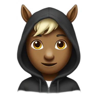 licorn in black hoodie sticker