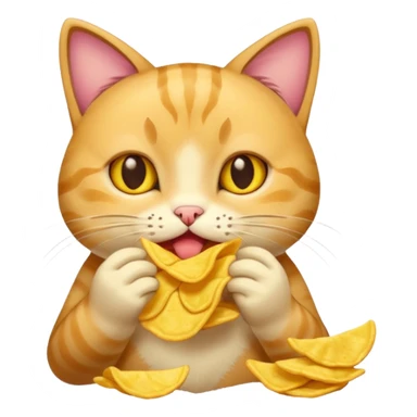 Chat qui mange du chips sticker