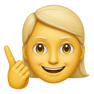 stylized emoji of a face smiling while making a finger gun gesture to its temple sticker