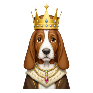 Basset Hound dressed as a king sticker