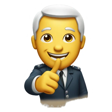 Smiling emoji with a finger gun sticker