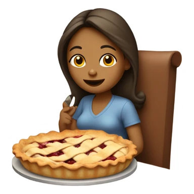 Pregnant girl eating pie sticker
