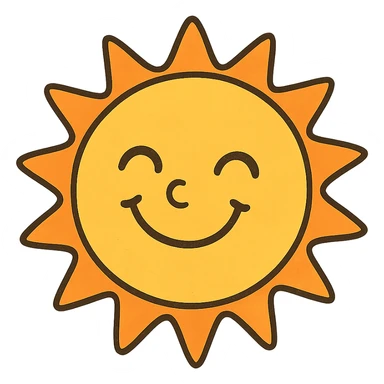 smiling sun sticker