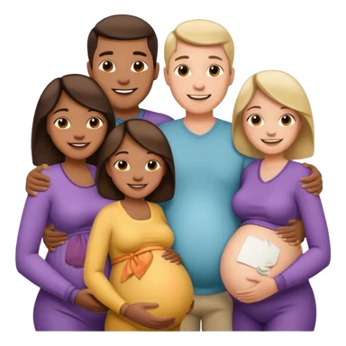 A large family grandmothers paternal aunts maternal sister great grandparents and a pregnant couple  sticker