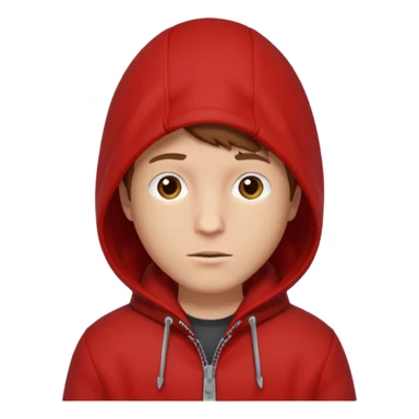 Man in red coat, hood down sticker