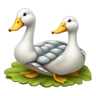 Trois canards sur une tortue sticker